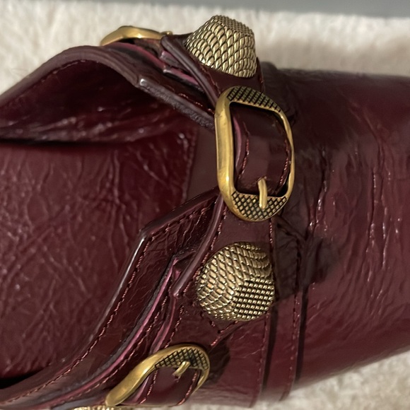 NWT Balenciaga Leather Slipper Mules with buckle and textured finish in burgundy - Picture 7 of 14